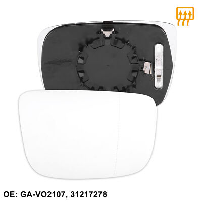 Right Passenger Side Mirror Glass Heated W/ Backing Plate for Volvo XC60 2010-16