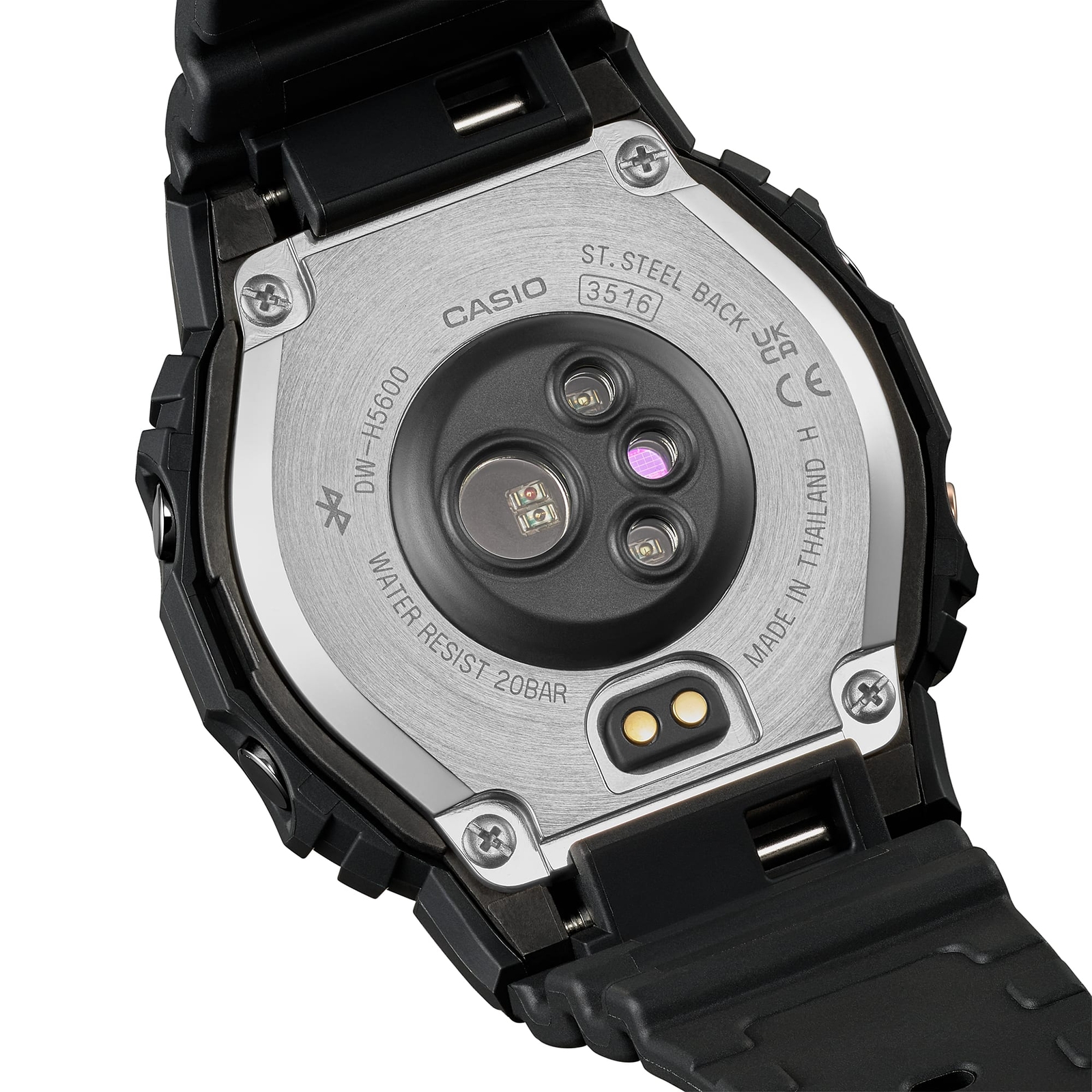 Pre-owned Casio Psl  G-shock Dw-h5600-1jr G-squad Bluetooth Gps Solar Usb Charging Watch