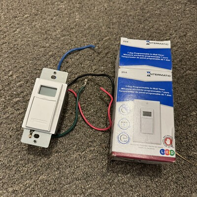 Intermatic Programmable In-Wall Digital Timer Switch ST01K, 120-277V, 15A, 7-Day