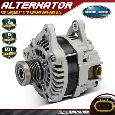 Alternator for Chevrolet City Express 2015-2018 2.0L 150A 12V CW 6-Groove Pulley
