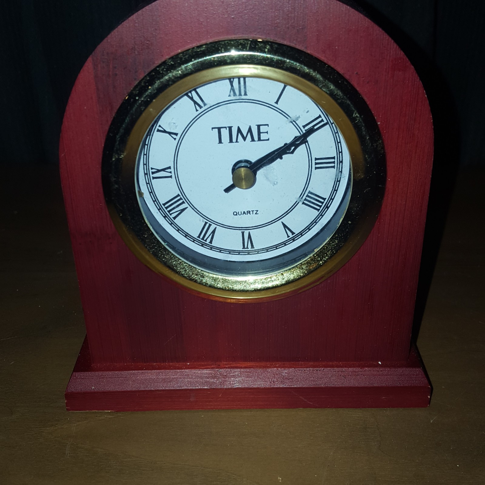 Time Mantel Clock Red Oak Finish
