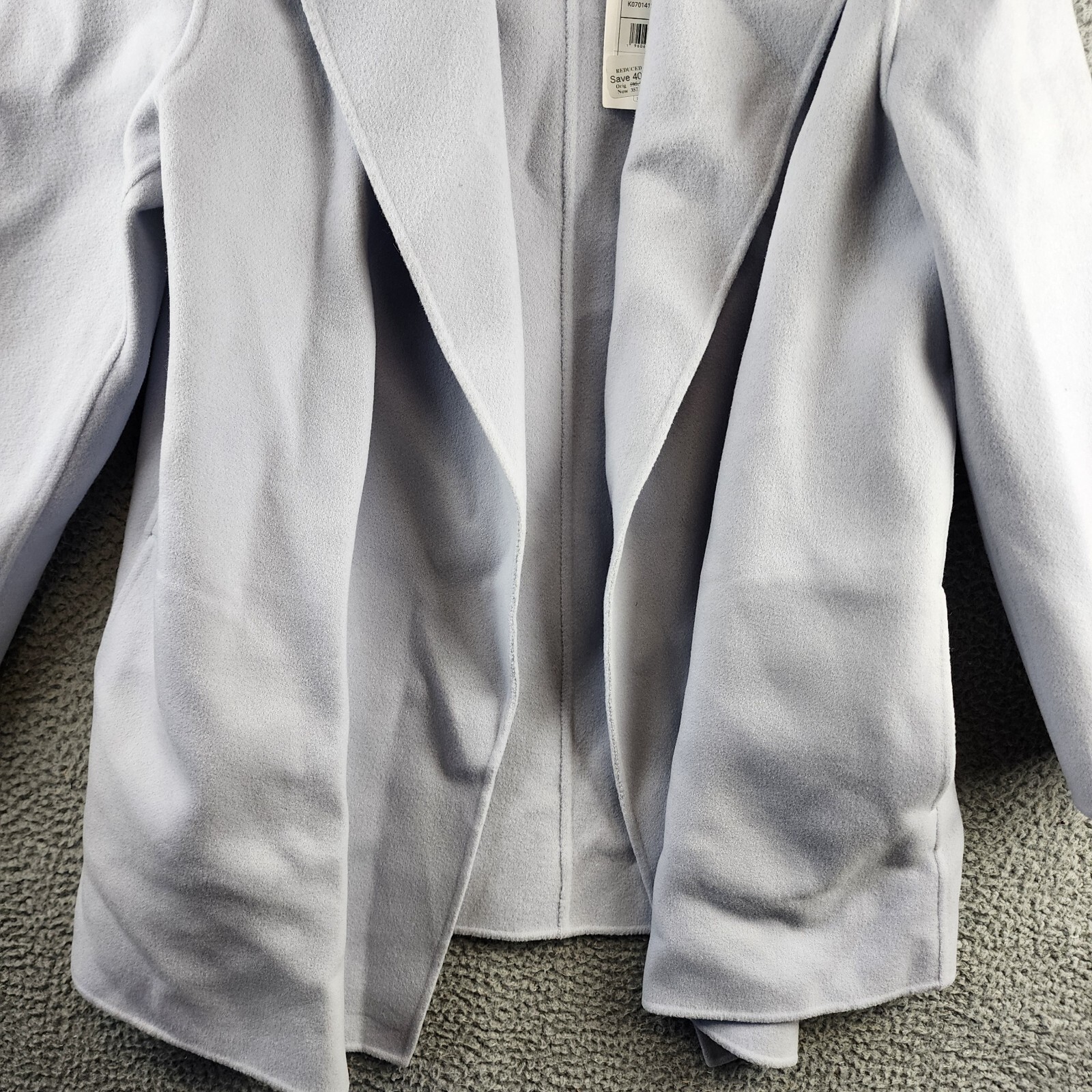 Theory Clairene Wool Cashmere Blend Coat Women's XL Harbour Melange Open Front - Picture 4 of 16