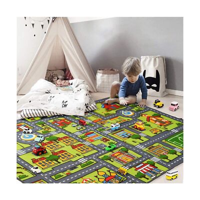 Zareas Kids Carpet Playmat Car Rug for Playroom, Children's Educational City ...
