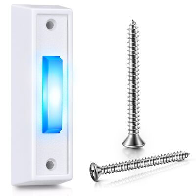 LED Lighted Doorbell Button Wired, Door Bell Ringer Push Buttons Replacement ...