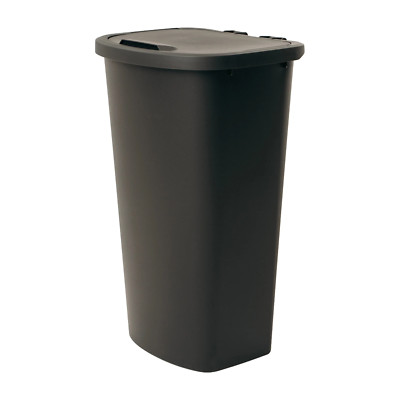 11 Gallon Trash Can, Plastic Lift Top Kitchen Trash Can, Black
