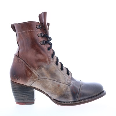 Pre-owned Bed Stu Judgement F385001 Womens Brown Leather Lace Up Casual Dress Boots