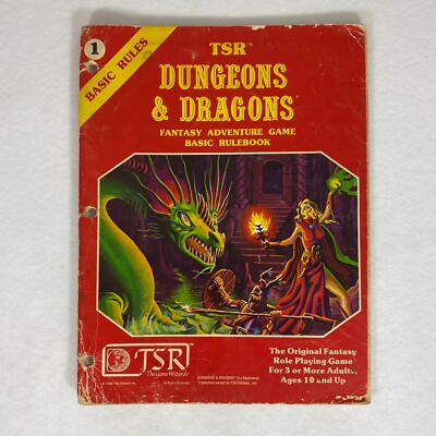 D&D BASIC RULEBOOK (First Print 1981) Heavy Wear #2014 TSR Dungeons & Dragons