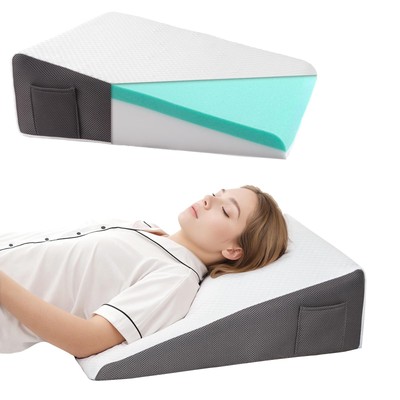 Foam Bed Wedge Pillow Acid Reflux Medical Elevate Support Neck 7x24x24 inches