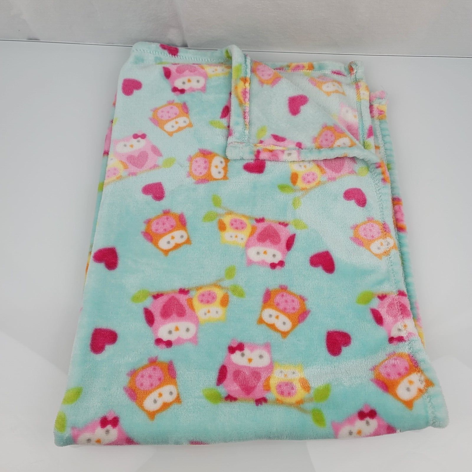 Baby Starters Aqua Blue Pink Yellow Orange Owl Heart Soft Pl