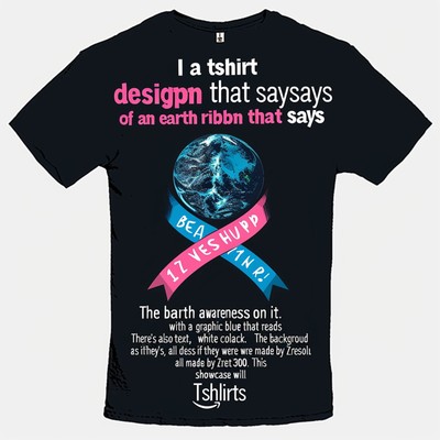 vs Byrne Earth Ribbon Awareness TShirt Black Tee with Unique Design Zreso