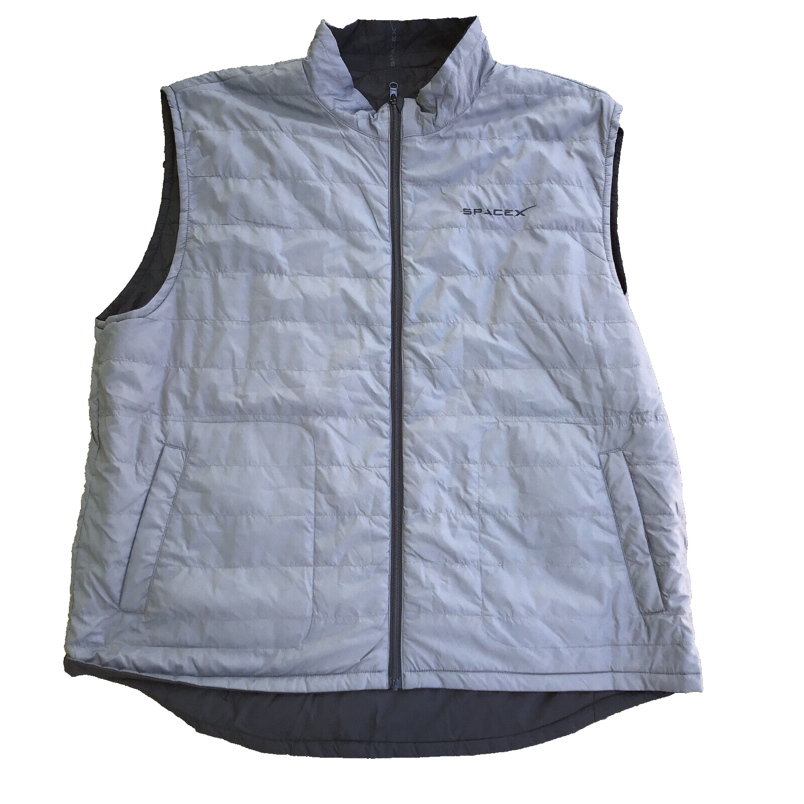 SpaceX Full Zip Puffer Vest 5XL Jacket Reversible Black Gray SpaceX Full Zip Puffer Vest 5XL Jacket Reversible Black Gray