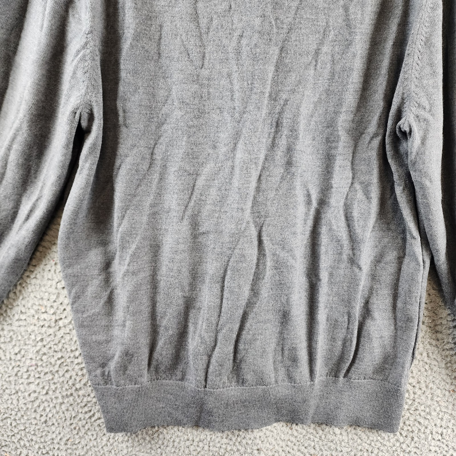 The Men's Store at Bloomingdale's Wool Button Front Cardigan Men's L Med Grey - Picture 11 of 12