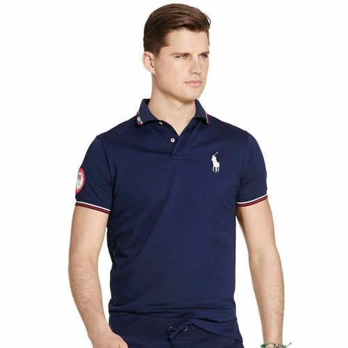 

Мужское поло Ralph Lauren Navy Team USA 2016 Olympics Rugby Polo
