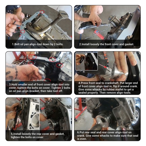 Front and Rear Oil Pan Alignment Tool and Suction Line Diverter For LS Engines