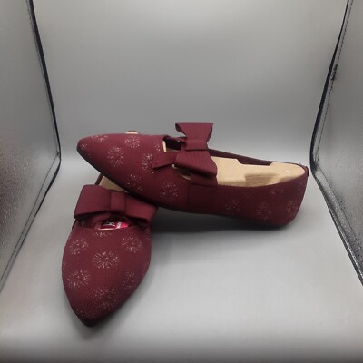 Skechers Cleo Point Flats Women's 9.5W Red Wine Feelgood Sparkle. B694