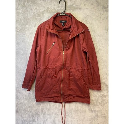 Forever 21 Womens Utility Jacket Rust Red Drawstring Waist Size Medium
