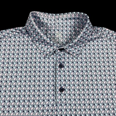 Mizzen+Main Shirt Mens Medium Trim Versa Polo Golf Performance Tech 1KS-0917 EUC