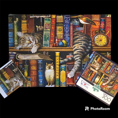 COMPLETE Cats of Charles Wysocki Frederick The LIterate 300 Lg Pc Puzzle Cottage
