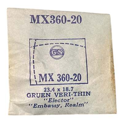 Germanow-Simon Mach (GS) MX360-20 Watch Crystal 23.4x18.7 NOS Part Flexo Gruen