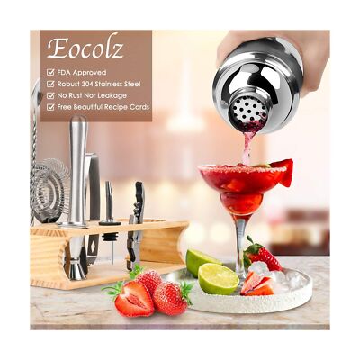 Bartender Kit Cocktail Shaker Set with Stand Bar Tool Bar Set for Drink Mixin...