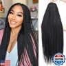 Box Braid Crochet Hair 30 Inch Long Crochet Braids 144 Strands Black Crochet Box Braids Pre Looped Hair Extension for Black Women Chicmoi (1B, 30 inch 6 packs)