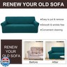 U-NICE HOME Oversized Stretch Loveseat Couch Cover Sofa Covers Washable Sofa Slipcover Furniture Protector for 2 Cushion Couch Sofa Pet Friendly, Blue