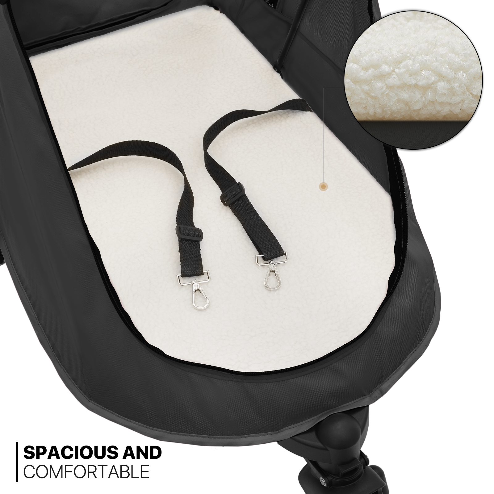 Folding 3-Wheel Dog Stroller Breathable Pet Travel Carrier w/Skylight+Wheel Lock