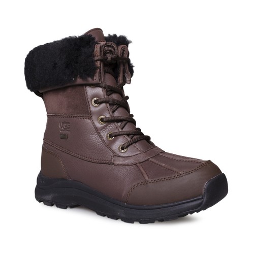 Pre-owned Ugg Adirondack Iii Burnt Cedar Black Waterproof Leather Women's Boots Size Us 10
