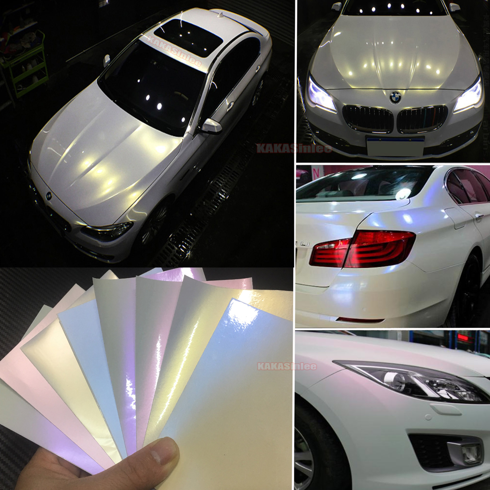 Flexible Vinyl Wrap Film Car Glossy Matte Pearl White Magic Chameleon