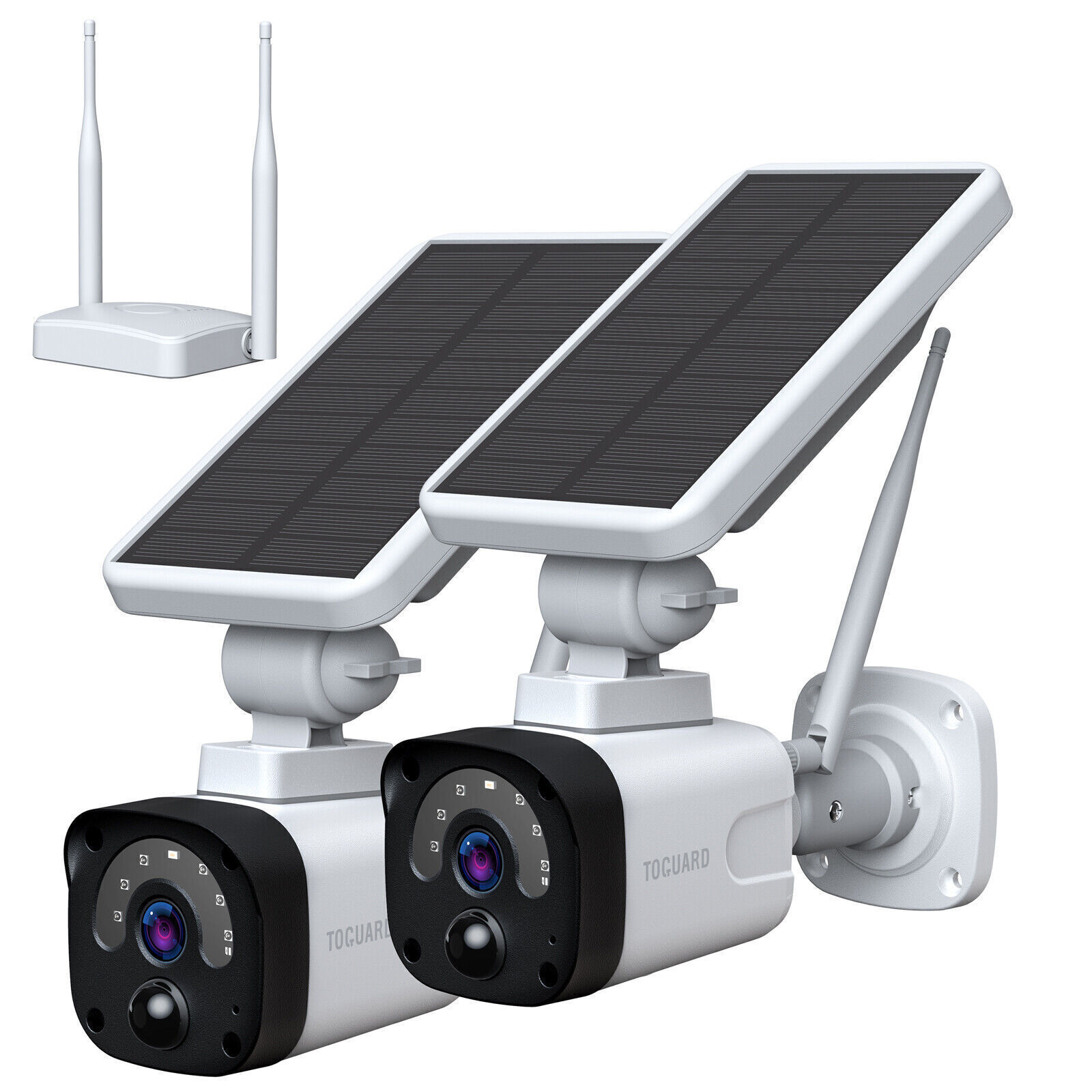 2K WiFi Security Camera System 6400mAh Wireless Home Solar Battery Powered Cams