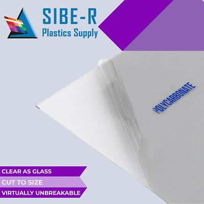 GP POLYCARBONATE  CLEAR PLASTIC SHEET 1/8'' X 4'' X 4'' *