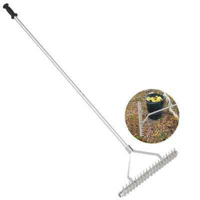 19-Inch Thatch Rake for lawns Aluminum Landscape Rake Detachable Weed Rake