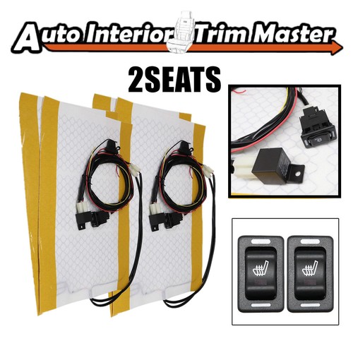 4Pads Heated Seat Heater Kit w/ Switch Universal Wiring Harness For Golf Carts