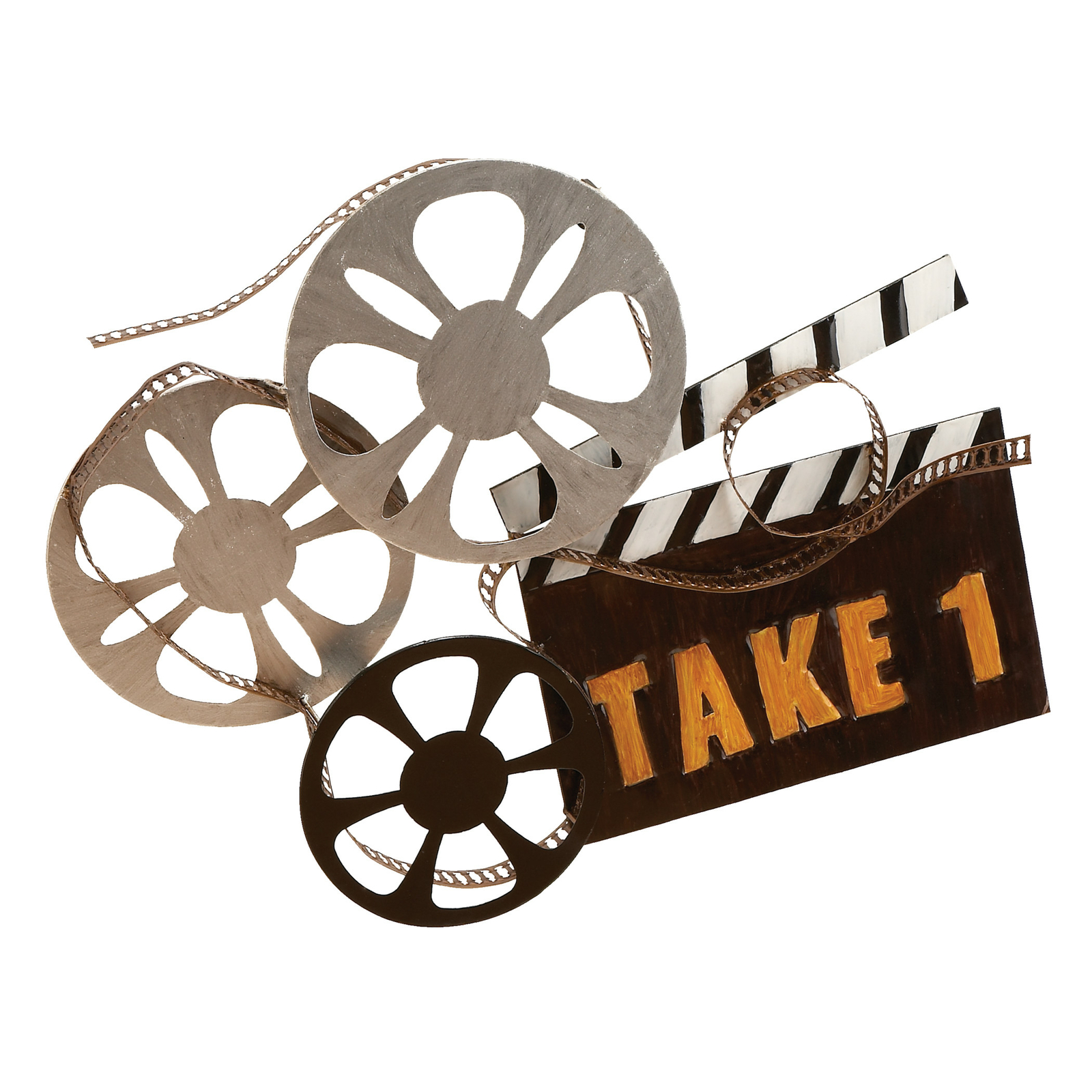 Zimlay Traditional Movie Reel And Clapboard Iron Wall