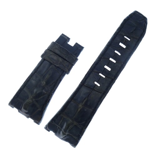 AUDEMARS PIGUET ROYAL OAK 28MM GRAY/BLACK CROCODILE LEATHER MENS WATCH STRAP