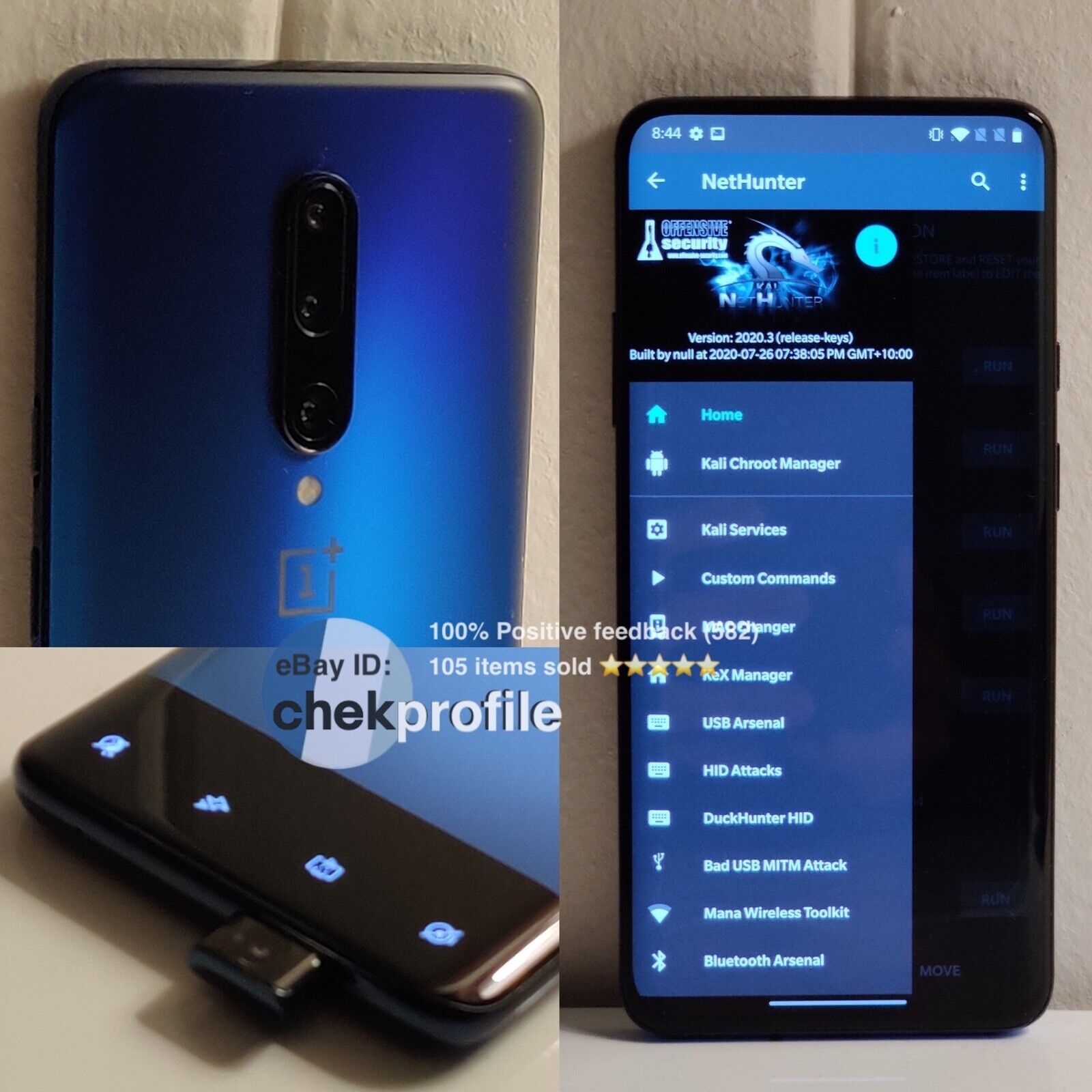 Kali Linux Nethunter 2025 OnePlus 7 Pro Unlocked Dual SIM, Nebula Blue Kali Linux Nethunter 2025 OnePlus 7 Pro Unlocked Dual SIM, Nebula Blue
