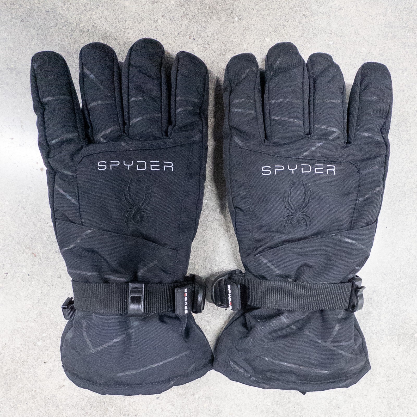 小物 Spyder Gloves Black M Spyder Leather Palm Stretchable Gloves, Black - Size Small