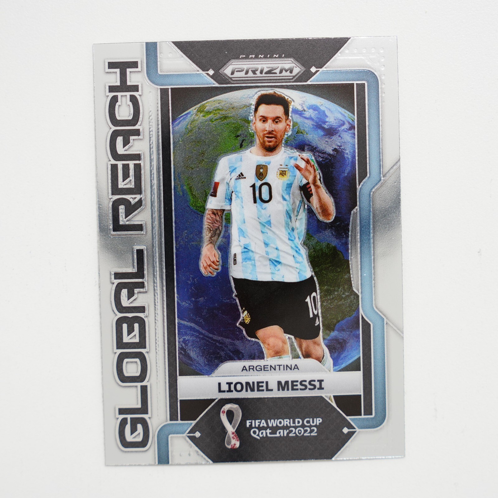 2022 Panini Prizm World Cup Qatar Lionel Messi Silver Global