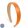 Orange Headbands for Women Orange Hairband Faux Leather Headband for Women and Girls Plastic Hard Head Band Solid Colors 1 Inch Thin Hair Bands