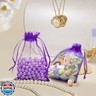 FUNFERY 100 Pcs Purple Organza Bags 6.5x9 in, Small Mesh Drawstring Gift Bags for Sachet, Jewelry, Candy, Wedding Favor, Easter Day
