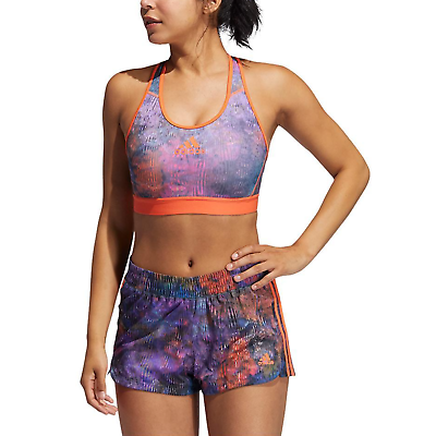 Adidas Women's Dont Rest Floral Racerback Sports Bra Turquoise