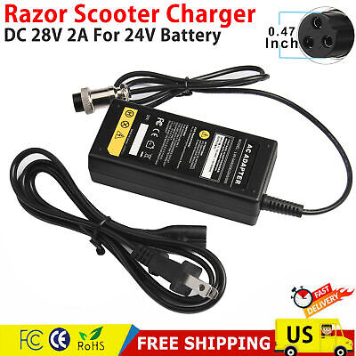 Battery Charger For Razor E100 E200 E300 E125 E150 E500 28v 2a