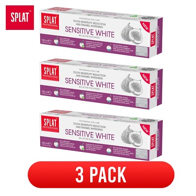 3x 100ml/3.4 oz  Splat Professional Sensitive White Bio Active Toothpaste 3 Pack