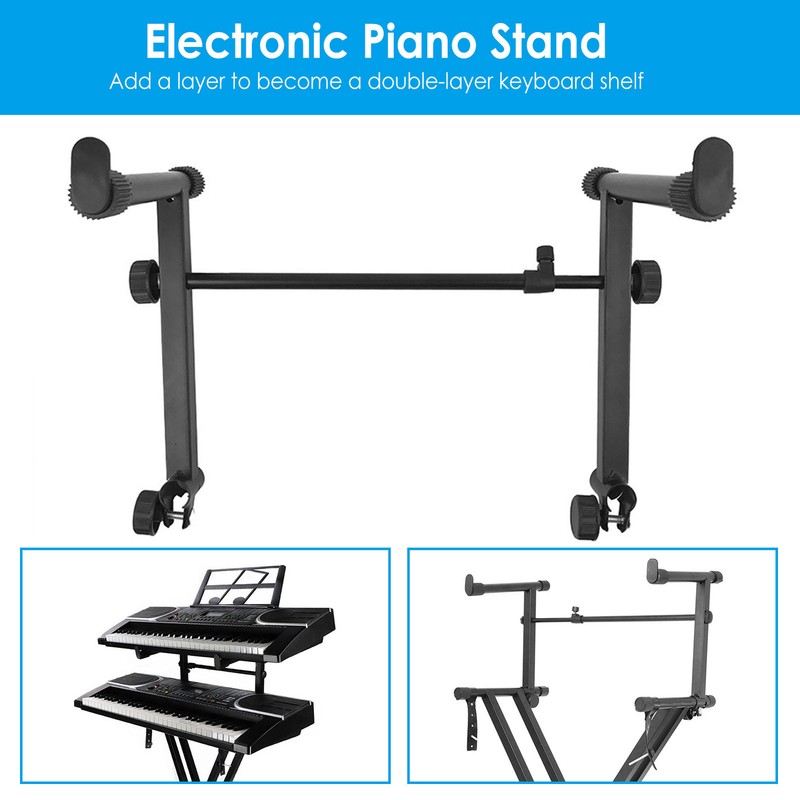 Adjustable X Style Pro Dual Music Electronic Piano Double Keyboard Stand