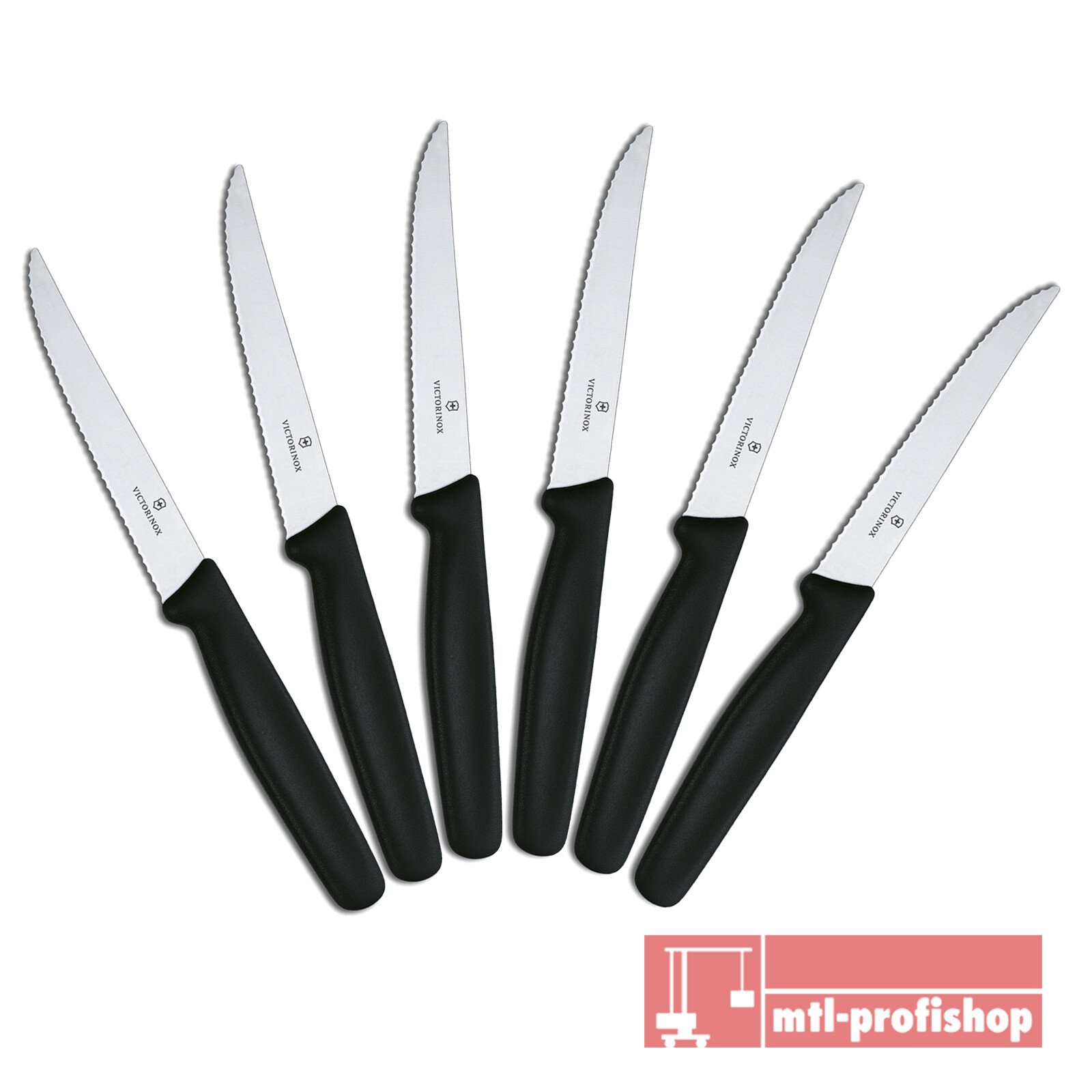 Victorinox Haushaltsmesser Steakmesser Brötchenmesser 6 x schwarz 5.1233