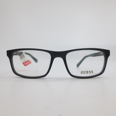 Guess Mens GU 1878 097 Eyeglasses Black Dark Green Rectangular Frame 53-17-140