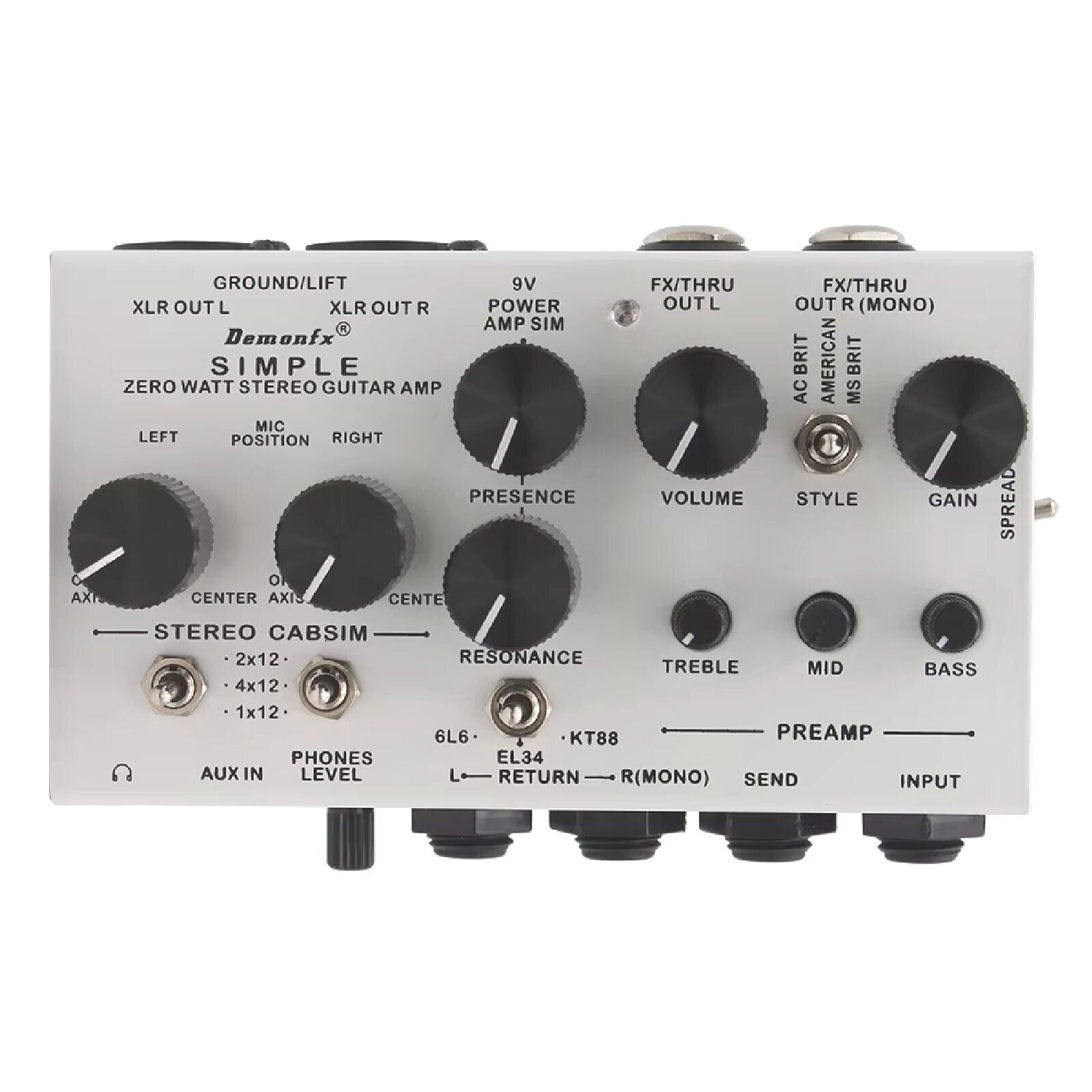 Demonfx SIMPLE DI Box Guitar Pedal Preamp Simulator,Power Demonfx SIMPLE DI Box Guitar Pedal Preamp Simulator,Power