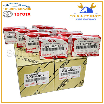 Genuine Toyota BALANCE SHAFT SET W/BEARING SET (8 PCS) 2AZ-FE NO.1 & NO.2 2.4L