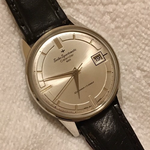 【大幅値下げ】SEIKO Sportsmatic820 1964年製 稼働 純正 Vintage Seiko Sportsmatic Calendar 820 Automatic Watch - New Old