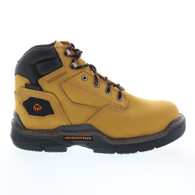 

Wolverine Raider Durashocks Утепленные 6-дюймовые мужские широкие рабочие ботинки CarbonMax коричневого цвета 13, Коричневый, Wolverine Raider Durashocks Insulated 6" CarbonMax